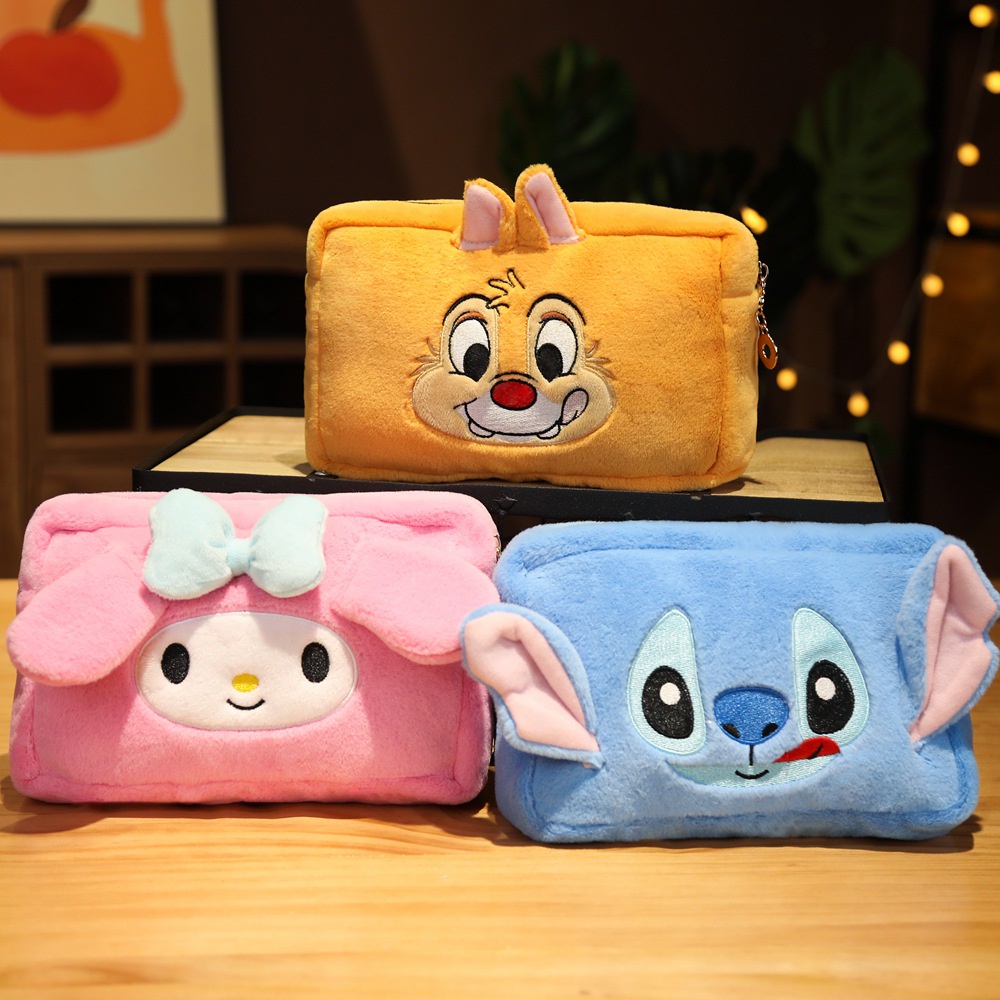 SANRIO DISNEY Jason Túi Đựng Mỹ Phẩm Hình Chuột Mickey Minnie Kuromi Winnie the Pooh Cầm Tay Du Lịch Tiện Lợi