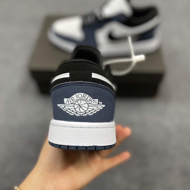 Giày sneaker air jd1 low retro navy, giày jd xanh than cổ thấp nam nữ cá tính, hàng cao cấp