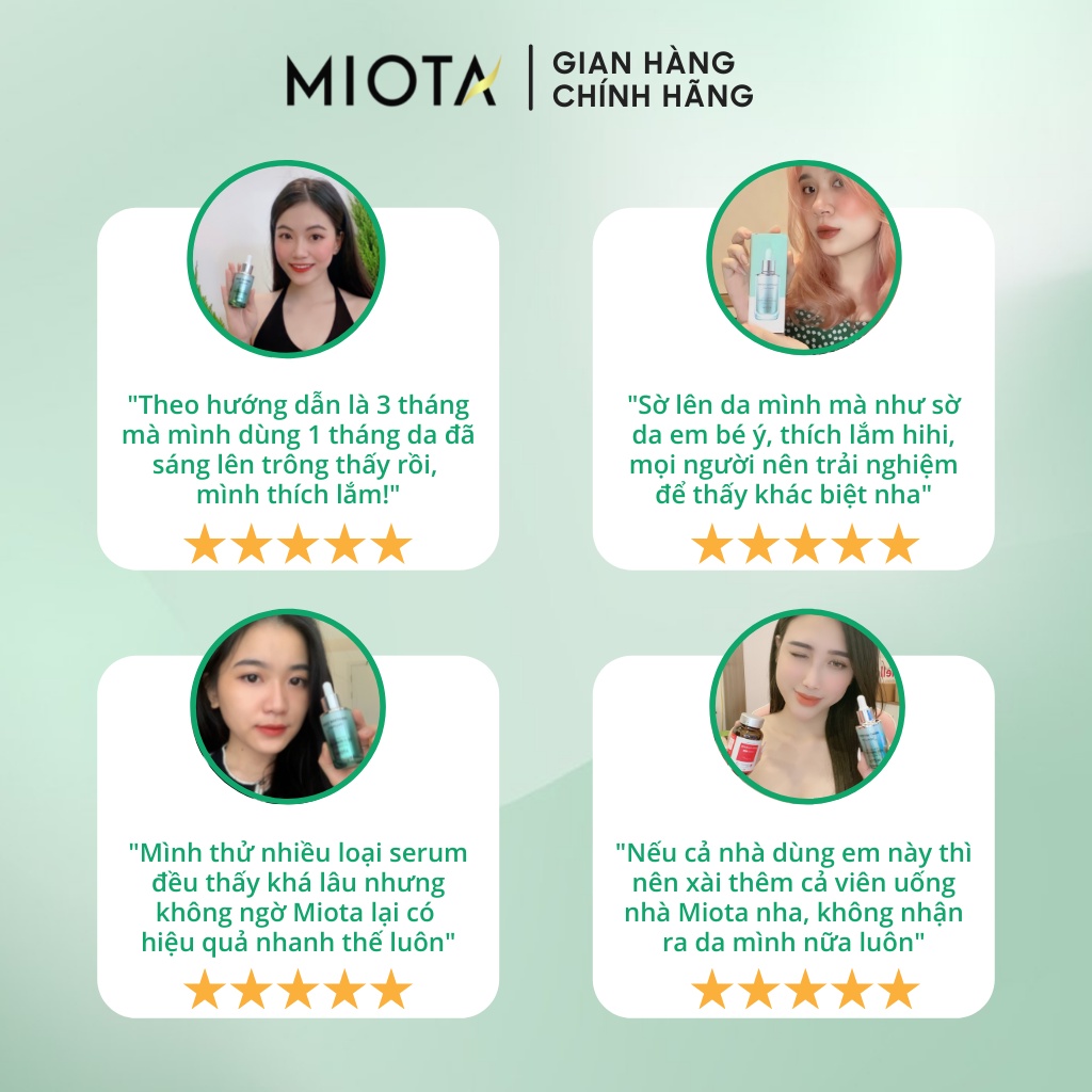 Serum hỗ trợ làm trắng da Miota - Bright Whitening Serum