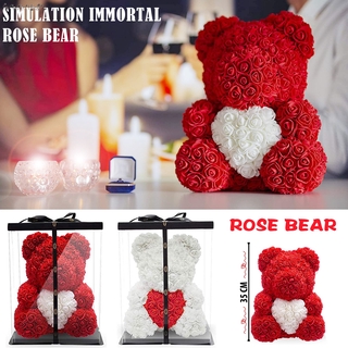 ♬♪♬ 40cm Rose Bear for Girlfriend Mom Birthday Luxury Rose Teddy Bear Gift for Valentine’s Day Christmas Anniversaries