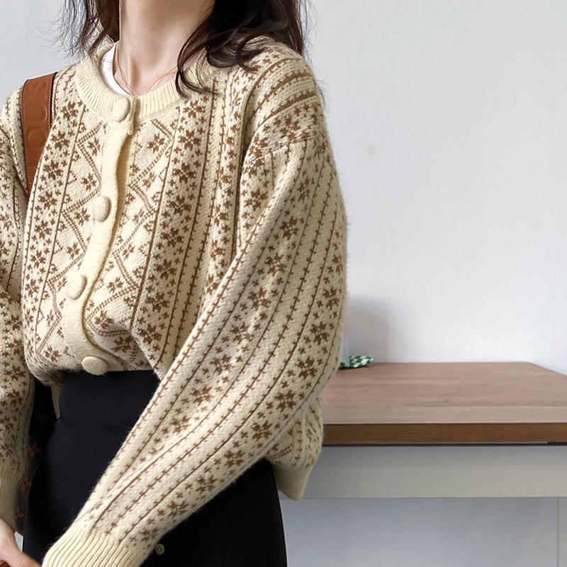 Áo khoác cardigan dệt kim màu sắc thời trang giữ ấm cho nữ
