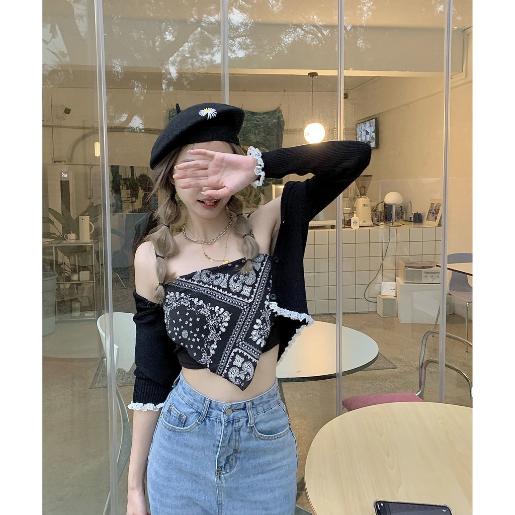 Cocory vn Áo Dệt Kim Nữ Trễ Vai Gợi Cảm