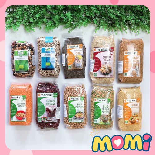 Các loại hạt hữu cơ dùng nấu cháo, sữa hạt, bữa phụ cho bé ăn dặm
