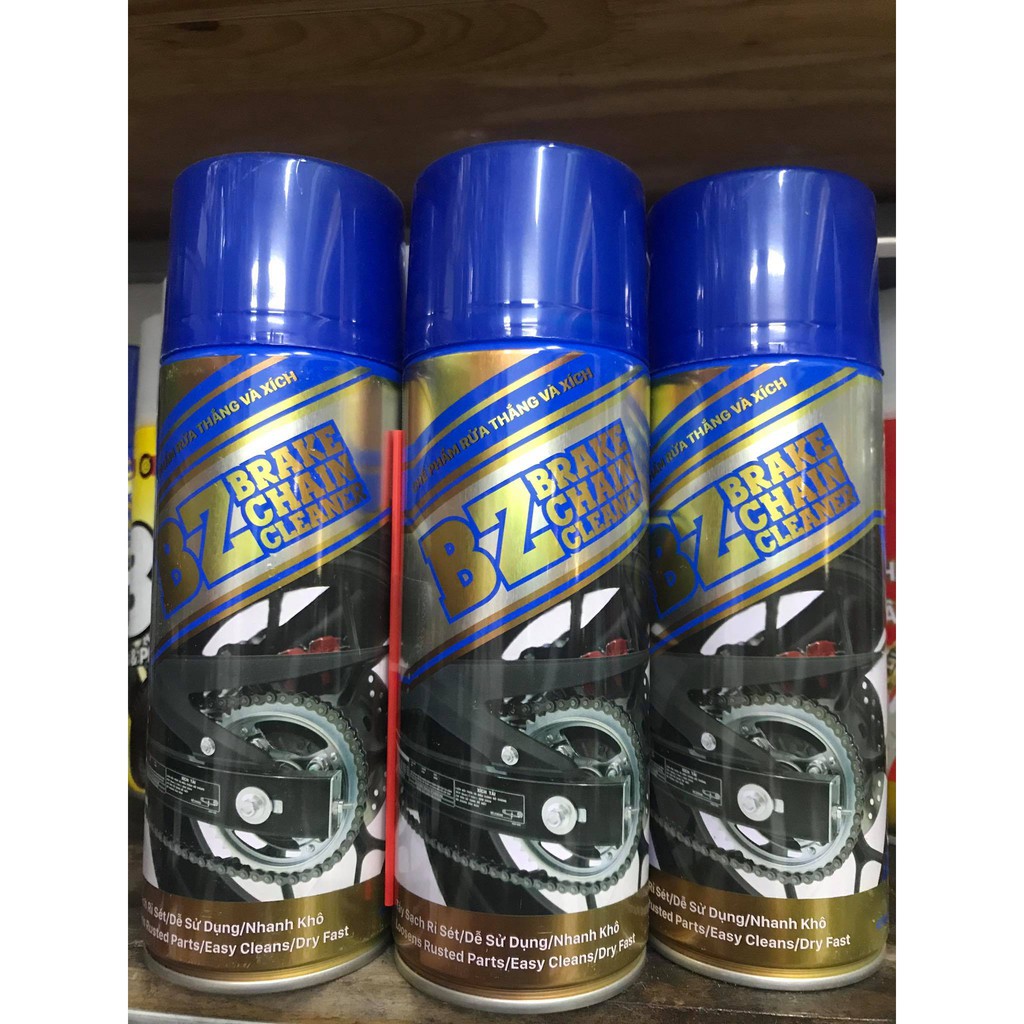 Xịt rửa sên BZ Chain & Disk Brake Cleaner - Vệ sinh, tẩy rửa sên xích, dĩa thắng