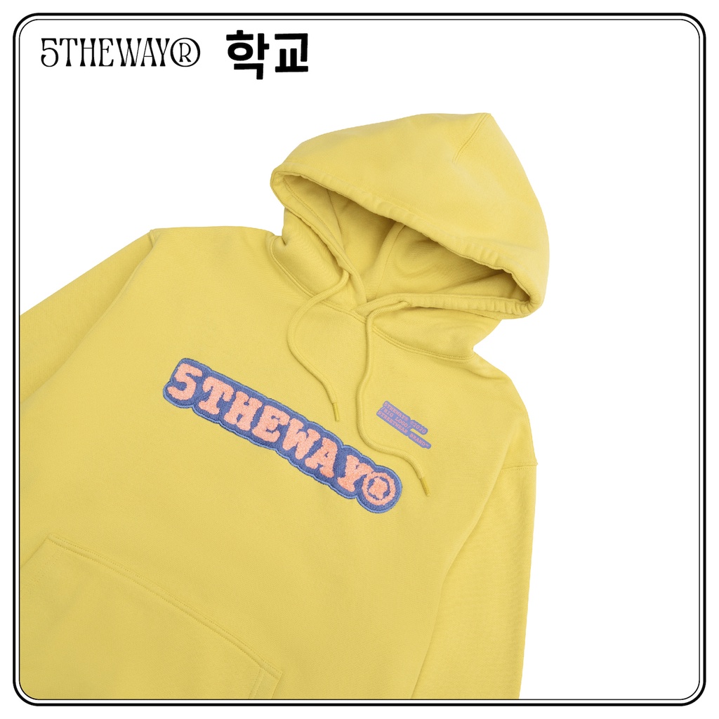 Áo Hoodie 5THEWAY /sketch/ thêu xù màu Vàng Lemon