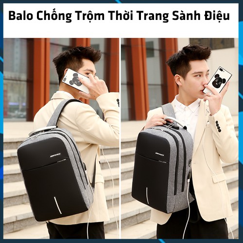 Balo Laptop Chống Trộm, Túi Cặp Đựng Laptop 15.6 inch Chống Sốc Cho Dân Văn Phòng Đi Làm (Min Shop)