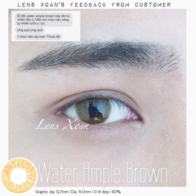 Áp tròng WATER AMPLE BROWN- LENS ME ( LENS XOẮN): NÂU VÀNG TÂY VỪA MẮT