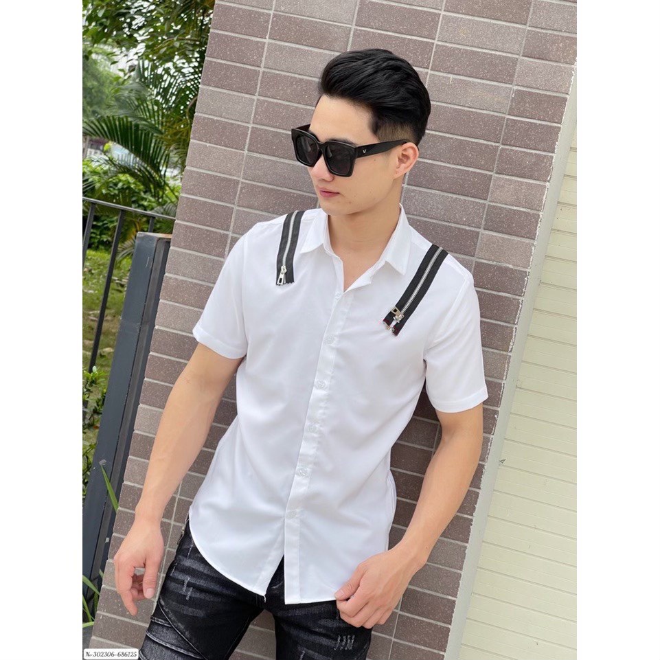 Áo sơ mi nam nữ khóa vai hottrend cháy phố BIGOMALL