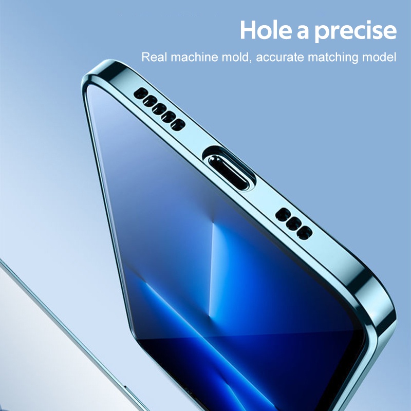 Ốp Điện Thoại Silicon Trong Suốt Chống Sốc Bảo Vệ Ống Kính Sang Trọng Cho IPhone 11 12 13 Pro Max