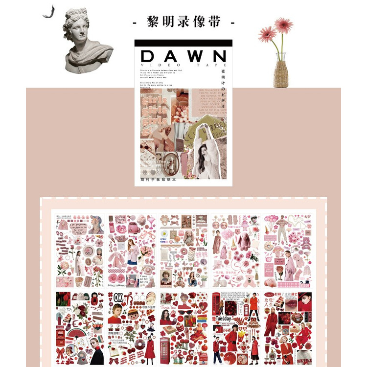 Set 50 tờ nhãn dán trang trí thủ công cho sổ tay / album/ tạp chí DIY