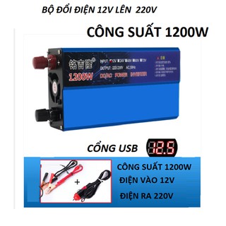 [HOT] Bộ đổi nguồn inverter 12v lên 220v 1200W