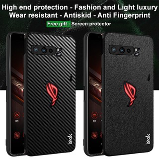 Imak Asus ROG phone 3 ZS661KS / ROG phone 3 Strix Soft Frame Vỏ bảo vệ điện thoại bằng da PU cứng Chống rơi Chống trượt