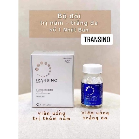 Combo Transino White C Clear xanh 120v và Transino bạc 240v Nhật Bản