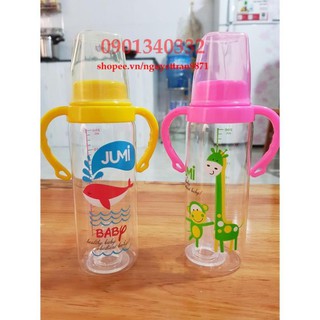 🎯KHUYẾN MÃI 99k-🎯 Bình sữa có tay cầm Cacara/ Jumi 240ml hàng Việt Nam
