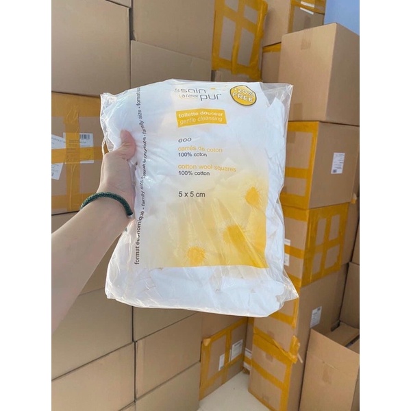 Bông Tẩy Trang Tetra Le Soin Laretat Pur 1200 miếng hàng pháp