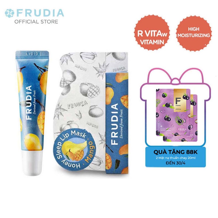[Tặng 88k] Mặt Nạ Ngủ Môi Chiết Xuất Mật Ong Xoài Frudia Mango Honey Sleep Lip Mask 10g