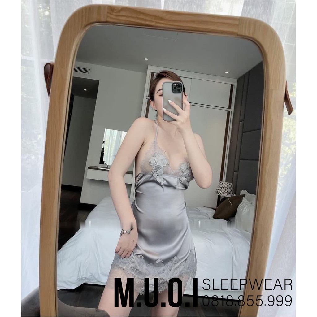 [FREESHIP] Váy ngủ sexy Quảng Châu - V005 Váy ngủ lụa sexy kết hoa nổi  QUẢNG CHÂU CAO CẤP  - Hàng có sẵn | BigBuy360 - bigbuy360.vn