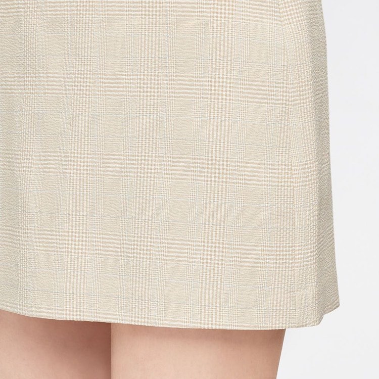 (GU Nhật chính hãng) Nữ - Chân váy ngắn kẻ caro (kẻ ô) cạp pha chun dáng chữ A | BigBuy360 - bigbuy360.vn
