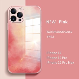 Ốp điện thoại kính cường lực dẻo màu nước thích hợp cho iPhone 12 Mini 11 Pro Max X XS XR 8 7 Plus