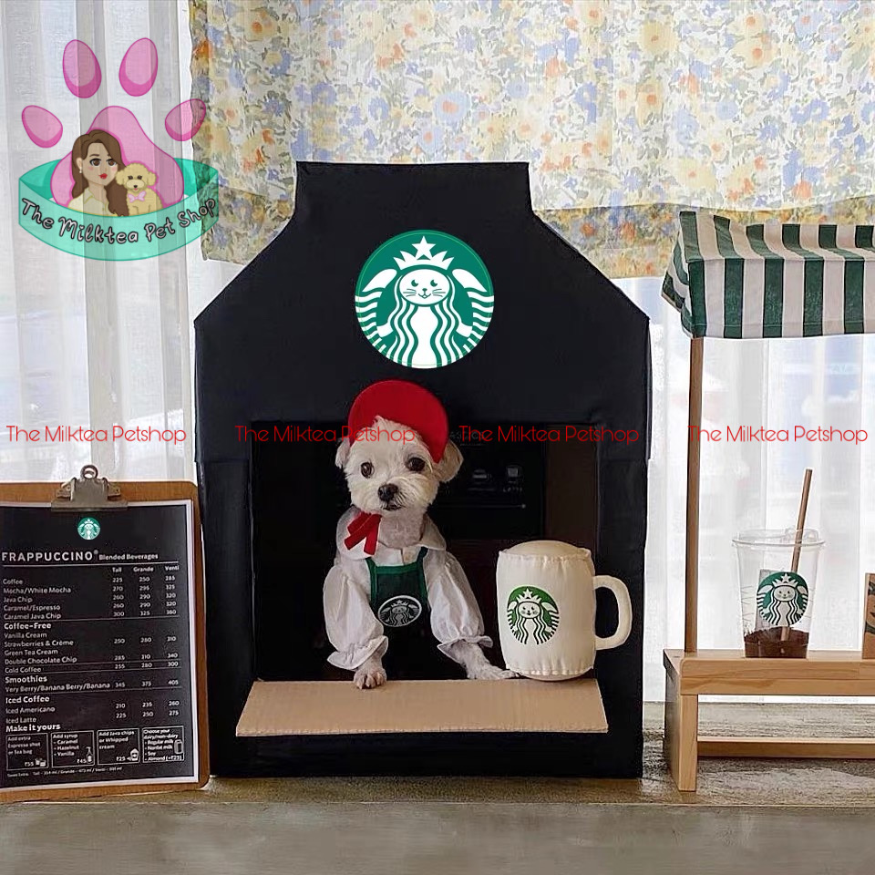 YẾM tạp dề Starbucks cho thú cưng - cún mèo