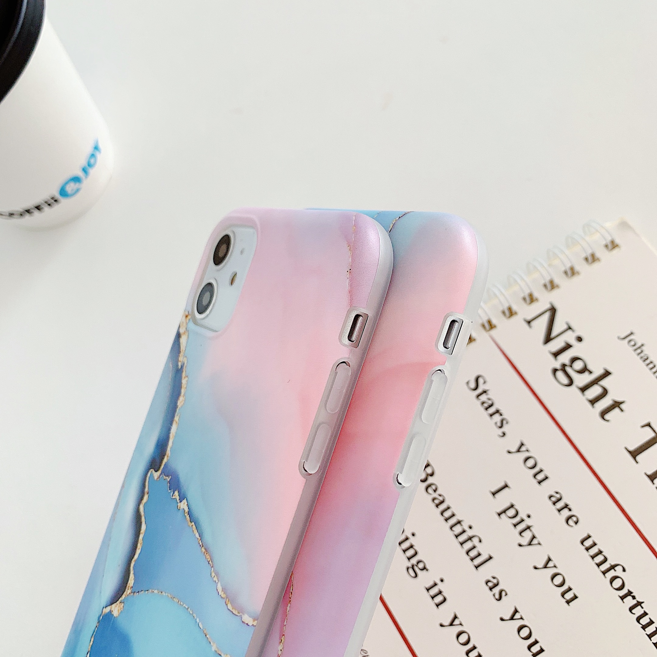 Ốp điện thoại silicon mềm màu xanh dương hồng cho iPhone 12 12 Pro 12 Pro Max 11 Pro Max X XR XS Max iPhone 7 8 Plus