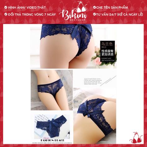 Quần lọt khe ren gắn nơ sau siêu sexy freesize màu đen/ đỏ/ trắng/ hồng 004