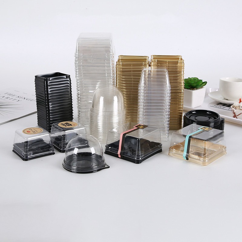 Hộp Nhựa Trong Suốt Đựng Bánh Tráng Miệng Hình Tròn/Vuông