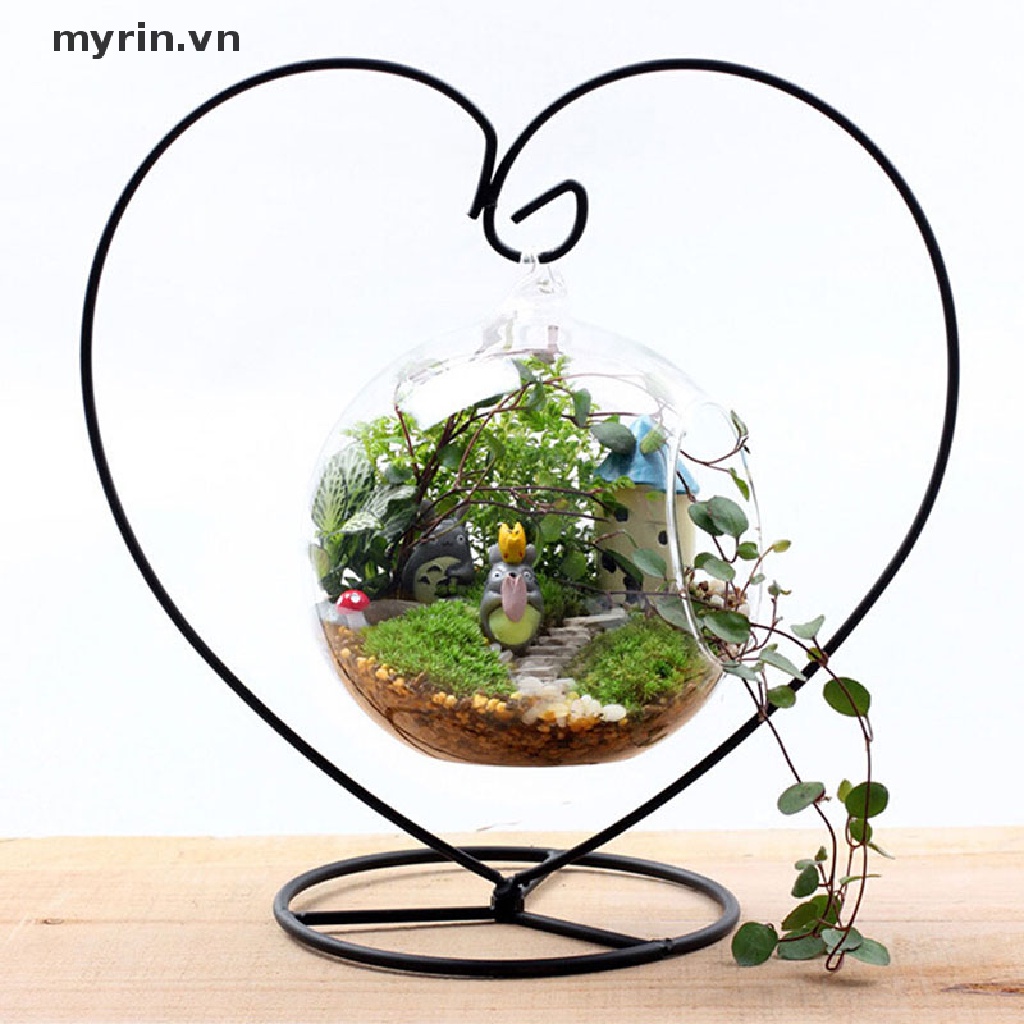 Giá Đỡ Bình Hoa / Thủy Tinh Hình Trái Tim Bằng Sắt Màu Đen