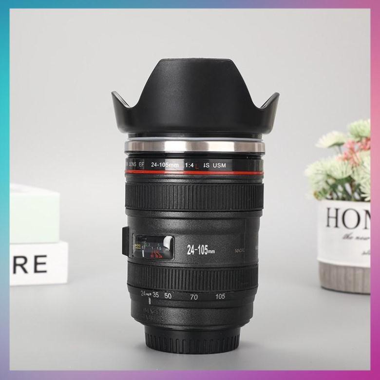 Ly Giữ Nhiệt CaFe - Cốc Giữ Nhiệt CaFe Tự Động Khuấy Hình Ống Kính Lens Máy Ảnh