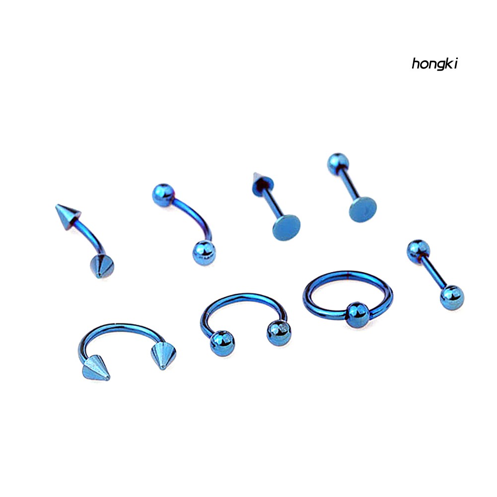 (Hàng Mới Về) Set 8 Khuyên Cơ Thể Nhiều Màu Sắc Thời Trang Cá Tính