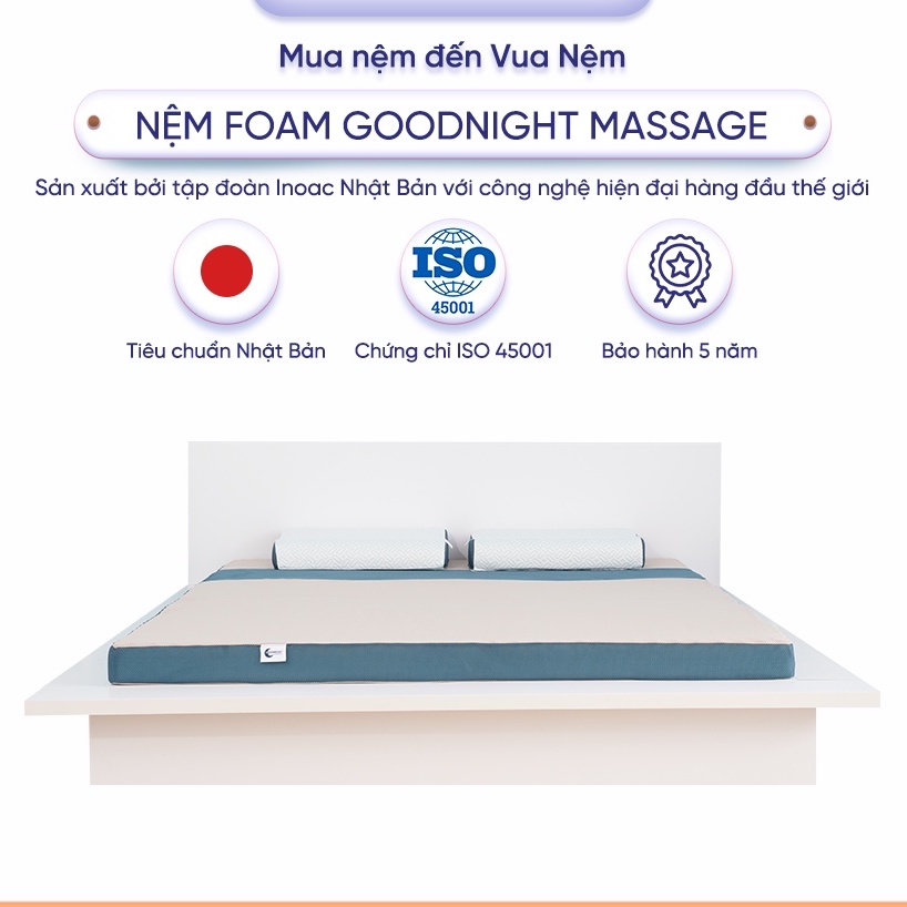 Nệm foam Goodnight Massage bán chạy số 1 Việt Nam 9cm tại Vua Nệm - Cấu trúc lượn sóng duy trì tư thế tự nhiên của cột s