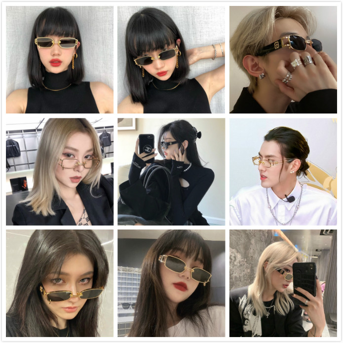 Kính Mát Gọng Vuông Nhỏ Phong Cách Đường Phố Hàn Quốc Độc Đáo