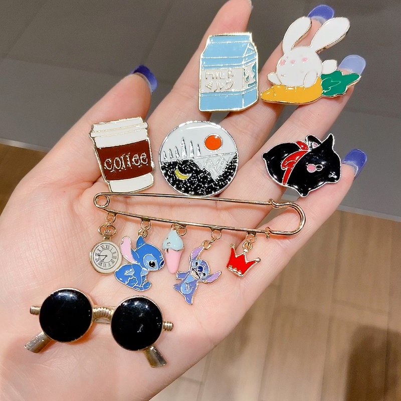 Ghim cài balo đi học họa tiết đáng yêu phong cách Nhật Bản