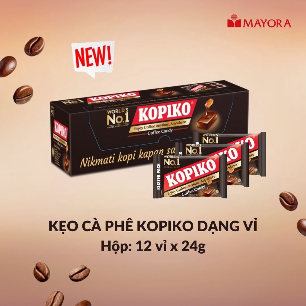 Thanh Hoá - HỘP KẸO CÀ PHÊ KOPIKO DẠNG VỈ (12 vỉ x 24g)