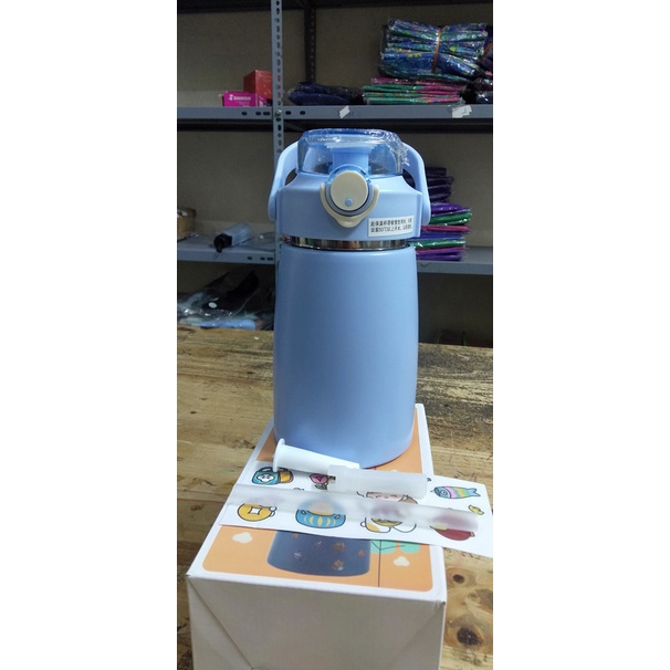 Bình nước giữ nhiệt 800ml cute kèm ống hút + ticker