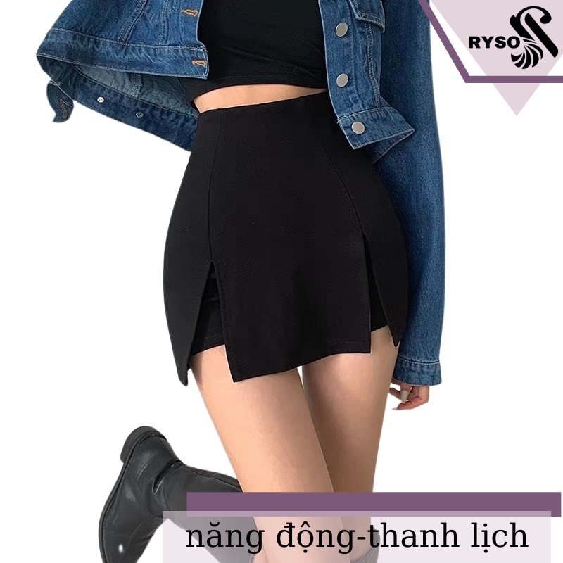 Chân Váy Công Sở Xẻ 2 Bên RYSO Dáng Ngắn Chữ A Thanh Lịch Trẻ Trung