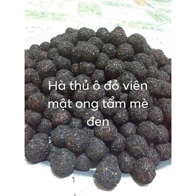 1KG VIÊN HÀ THỦ Ô Đỏ LĂN MẬT ONG Mè Đen nhà làm