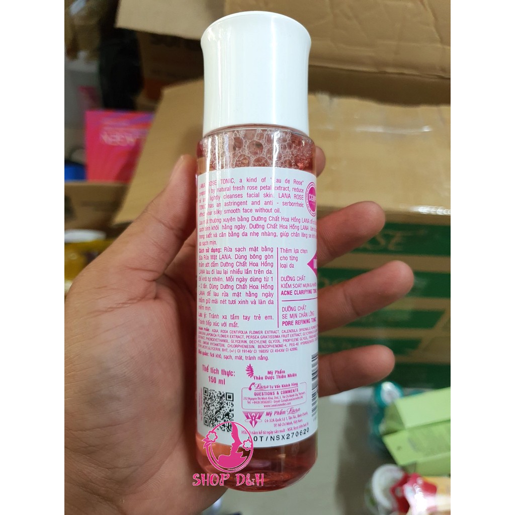 Dưỡng Chất Hoa Hồng Lana Rose Tonic 150ml cân bằng độ ẩm cho da giúp da mềm mại mịn màng