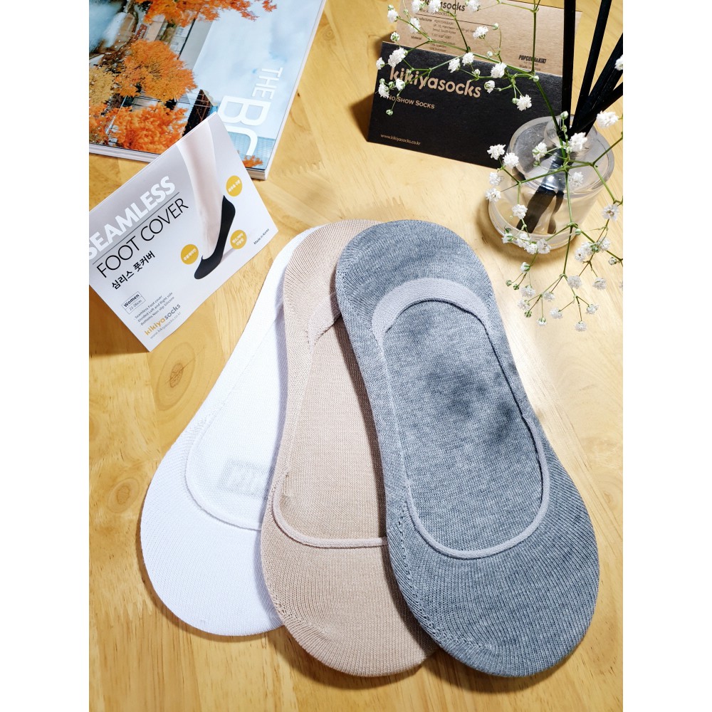 Tất vớ lười nữ màu trơn cotton Kikiya cao cấp Hàn Quốc W-N-012 (Chính Hãng)