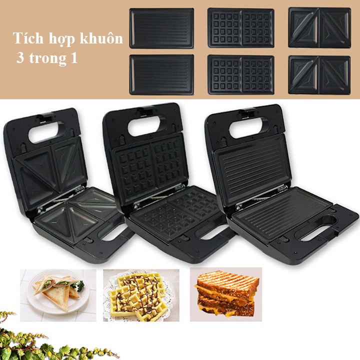 Máy Làm Bánh Waffle, Nướng Bánh Mỳ Đa Năng 3 Trong 1 Chính Hãng SOKANY