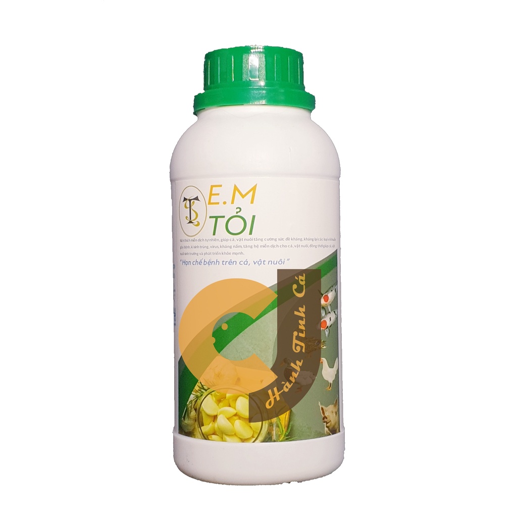 Vi Sinh E.M Tỏi Chai 500ml - Hỗ Trợ Tiêu Hóa Và Tăng Cường Miễn Dịch Cho Cá Tôm Cảnh