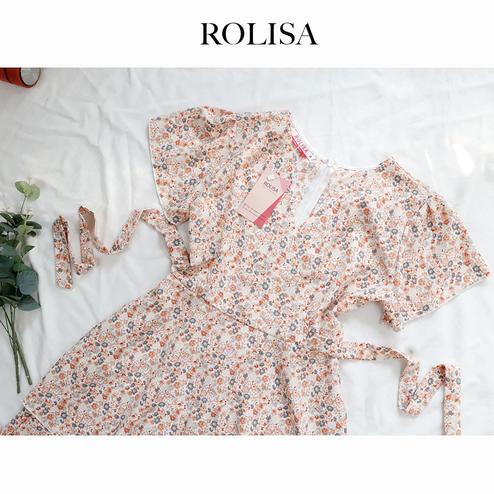 Đầm váy nữ hoa cổ chéo xinh xắn Rolisa RD057 | BigBuy360 - bigbuy360.vn