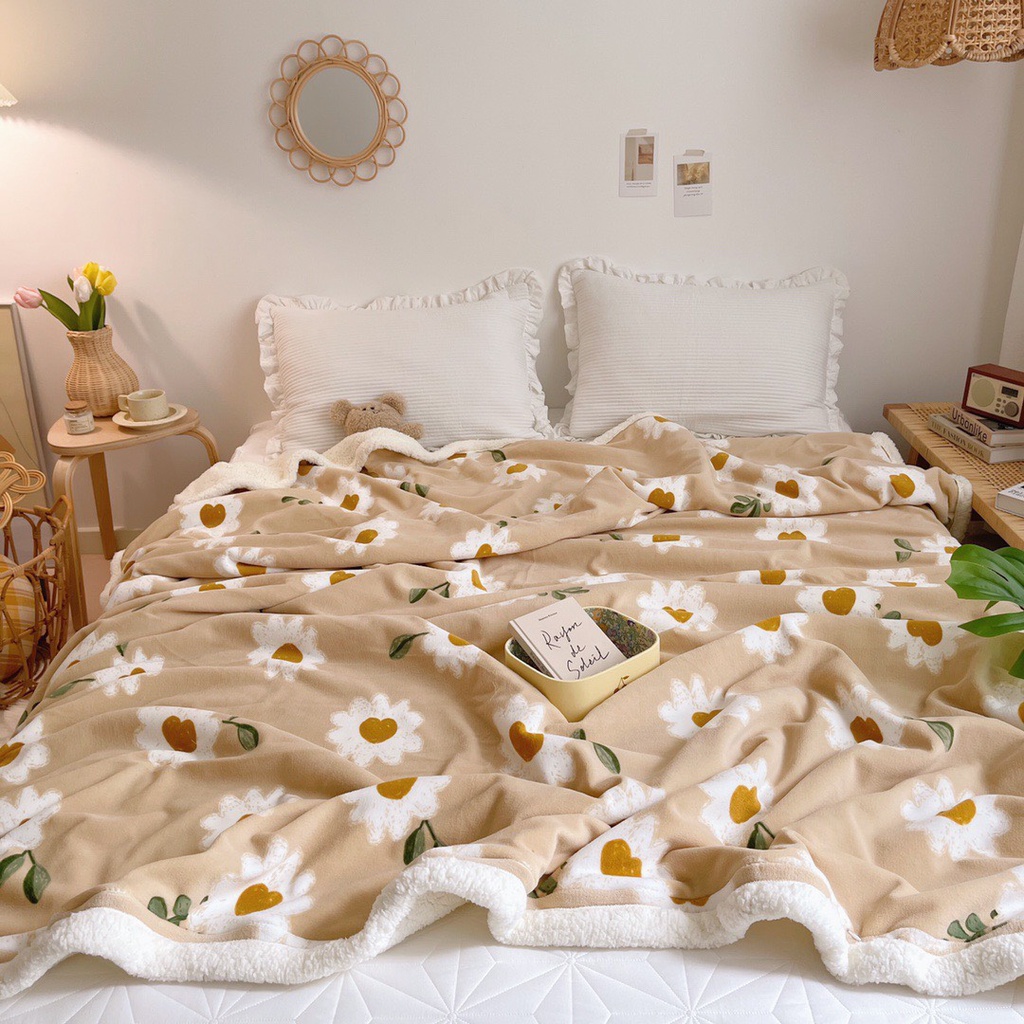 Chăn lông cừu cao cấp mặt tuyết mềm mại vô cùng hàng nhập khẩu kích thước 150x200cm