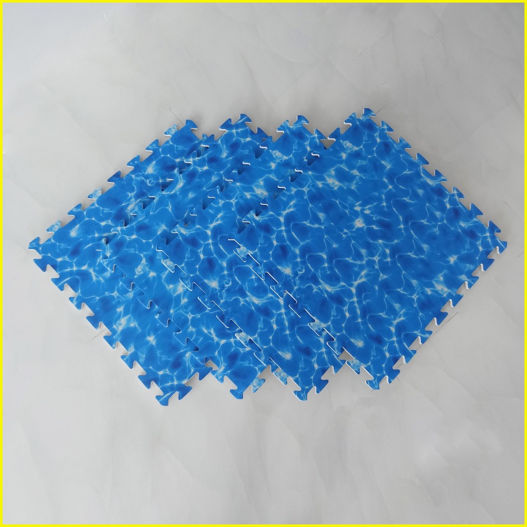Xốp trải sàn hình sóng biển 3D kích thước 60x60cm dày 1cm, Bộ 4 tấm, Hình ảnh sống động