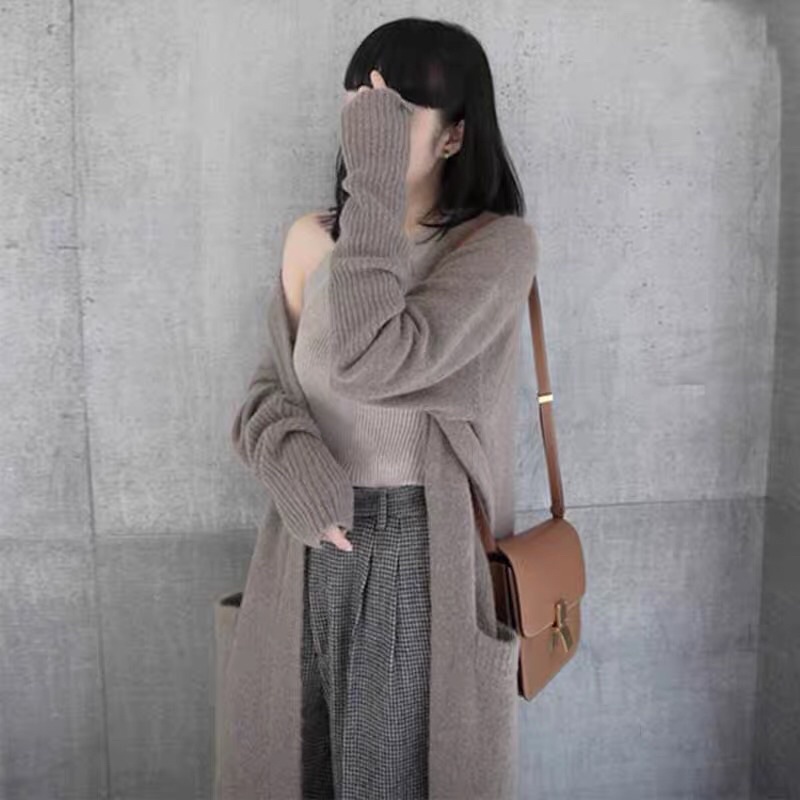 (ORDER.buiny) Áo len Cardigan dáng dài cao cấp có túi. | BigBuy360 - bigbuy360.vn