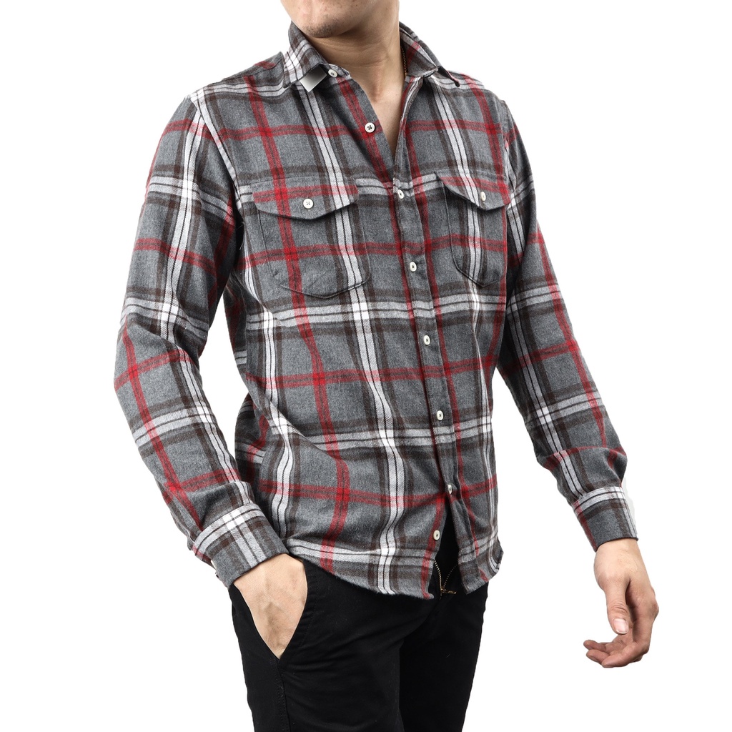 Áo sơ mi nam flannel cao cấp nhiều màu , Sơ mi kẻ caro DILANO SM04