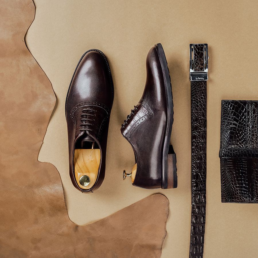 Giày Tây Nam LAFORCE Buộc Dây Cao Cấp GNLA135-1-CF Tặng Tất Nam Cao Cấp