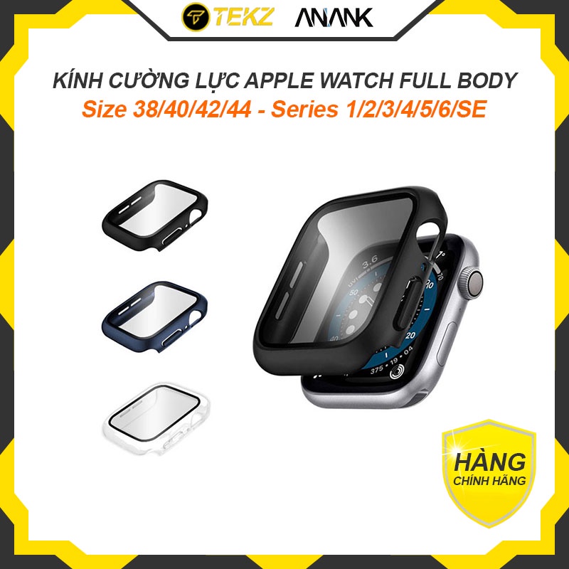 Case Apple Watch, Kính Cường Lực Anank Full Body Case, Chống Va Đập, Chống Xước, Ôm Sát Máy, Cảm Ứng Mượt Mà