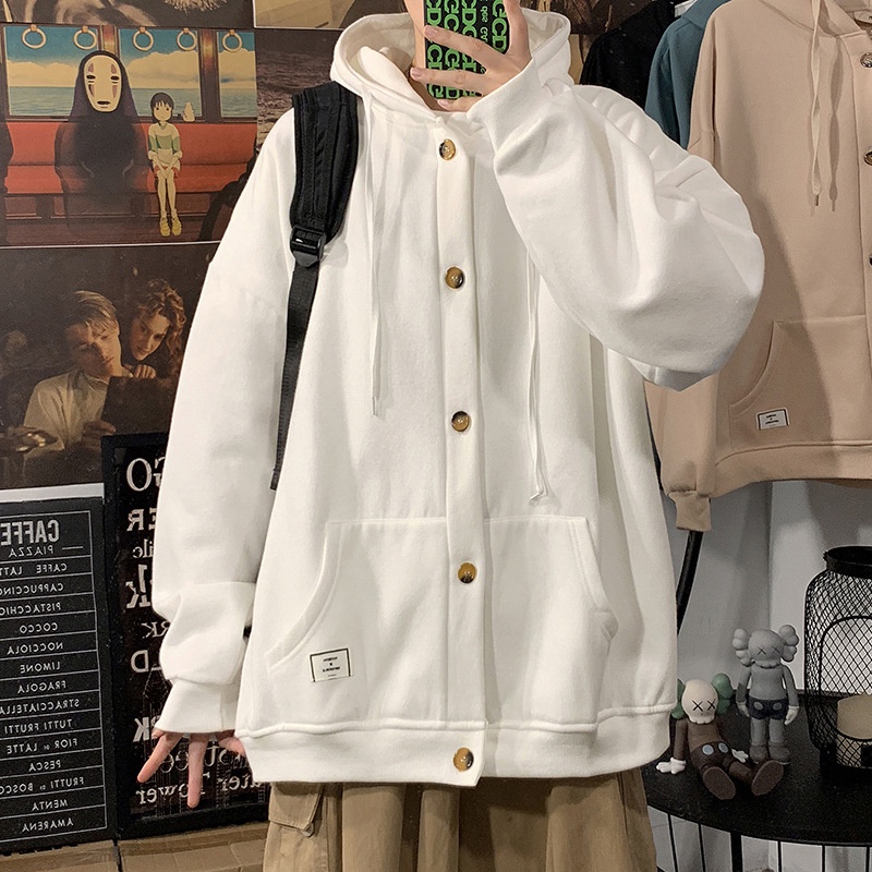 Áo khoác nỉ hoodie cài khuy A GOOD DAY form rộng, vải dày dặn | BigBuy360 - bigbuy360.vn