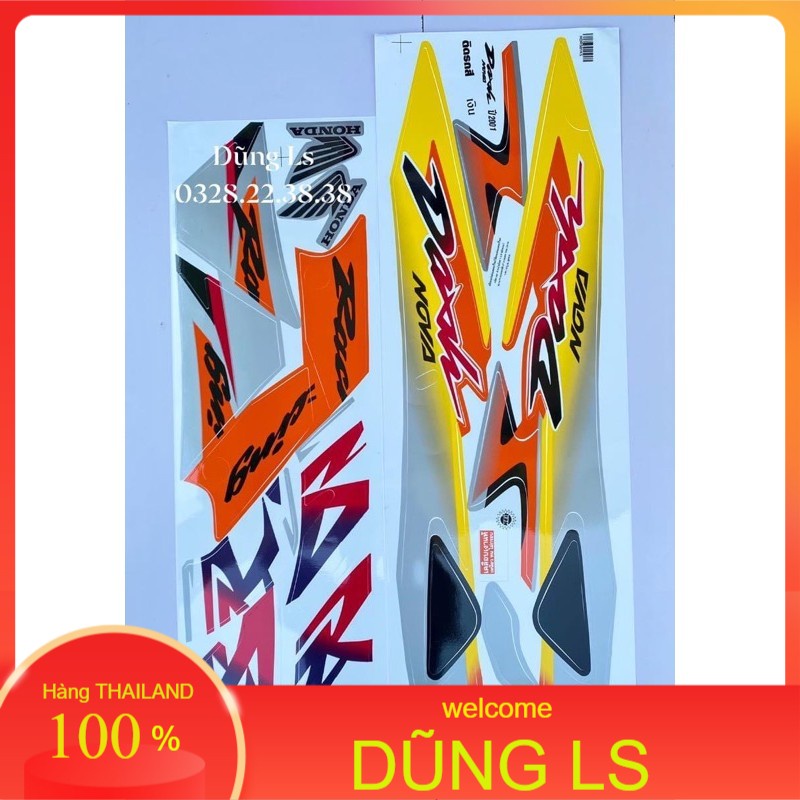 Tem dán xe nova, Tem Nova Dash 2001 xám cam đen Thailand